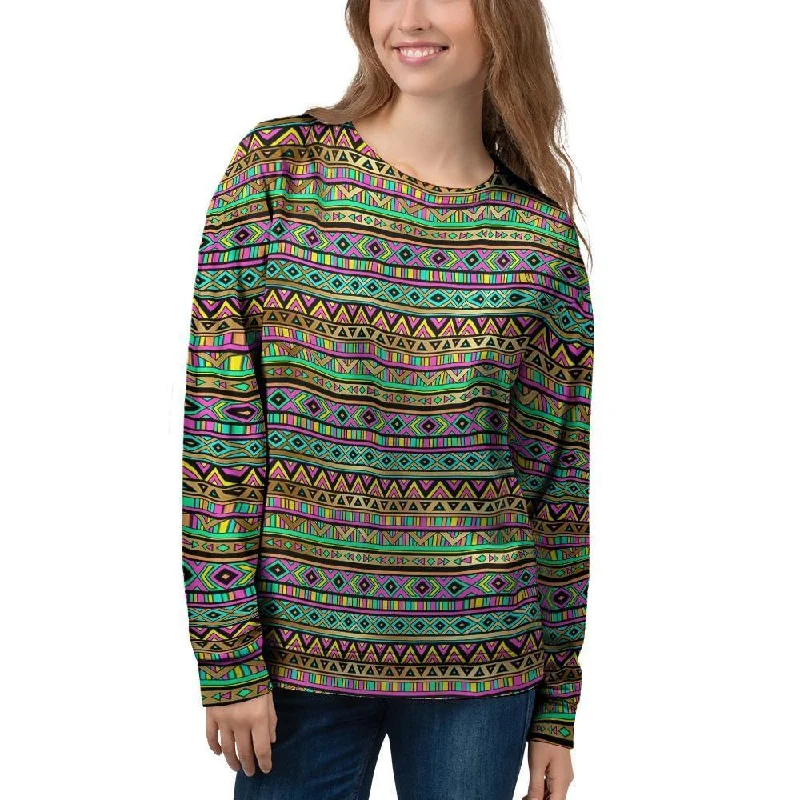 Neon Multicolor Ethic Aztec Aztec Grunge Geometric Print Women's Sweatshirt Hoodie with Lining Warm Insulated Neon Multicolor Ethic Aztec Aztec Grunge Geometric Print Women's Sweatshirt Hoodie with Lining Warm Insulated