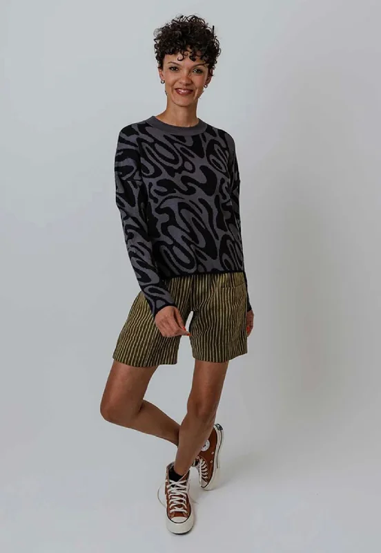 Vortex Jumper - Jet/Coal Toggled Drawstring Belted