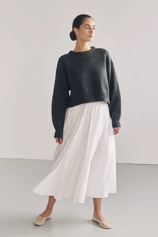 OLIVER CHARCOAL MARLE KNIT JUMPER Ribbed Striped Patterned