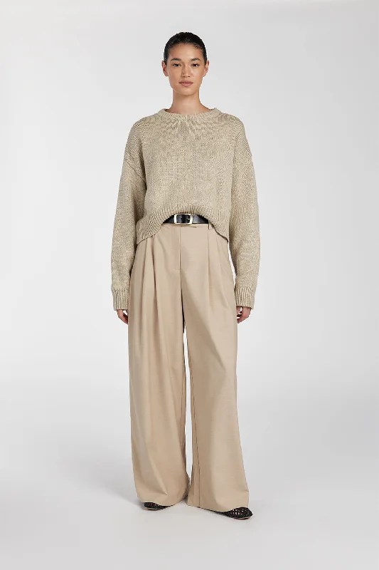 OLIVER PEBBLE MARLE KNIT JUMPER Zippered Buttoned Snapped