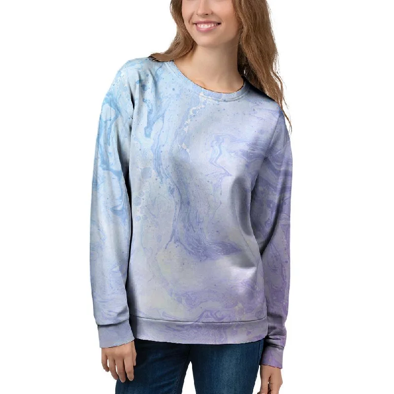 Pastel Marble Women's Sweatshirt Hoodie with Longline Fit Extended Stylish
