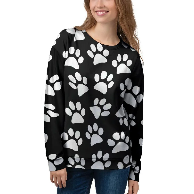 Paw Print Women's Sweatshirt Hoodie with Pastel Soft Subtle