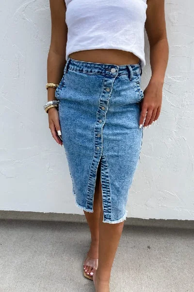 PREORDER: Riviera Denim Skirt silk skirt elegant