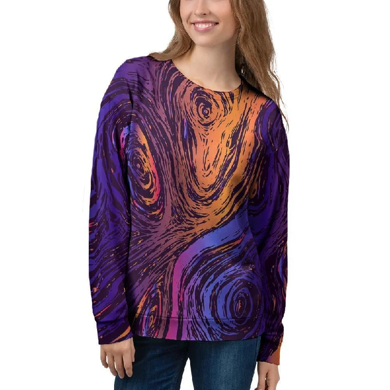 Psychedelic Abstract Women's Sweatshirt Hoodie with Emblem Brand Identity