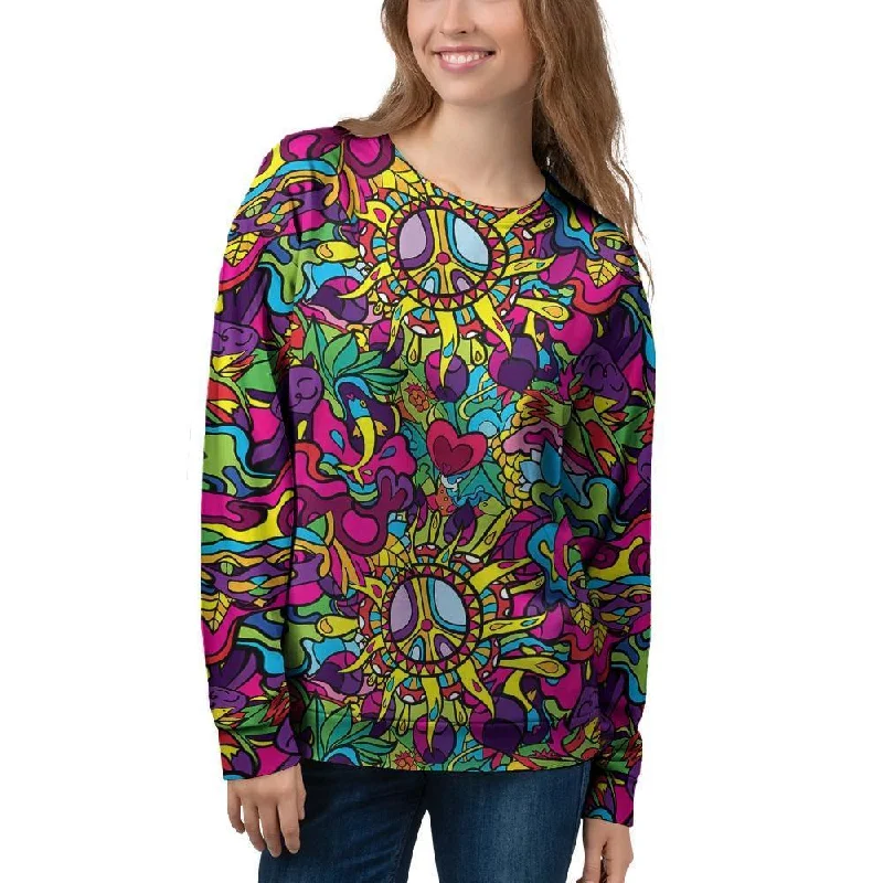 Psychedelic Women's Sweatshirt Hoodie Jacket Zipper Layering