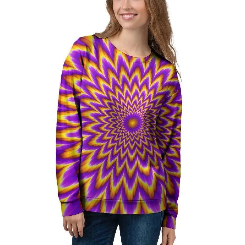 Pulsing Optical illusion Women's Sweatshirt Hoodie with Hem Ribbing Snug Secure