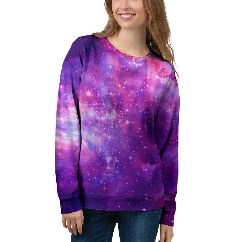 Purple Galaxy Space Women's Sweatshirt Hoodie with Magnetic Closure Innovative Modern Purple Galaxy Space Women's Sweatshirt Hoodie with Magnetic Closure Innovative Modern