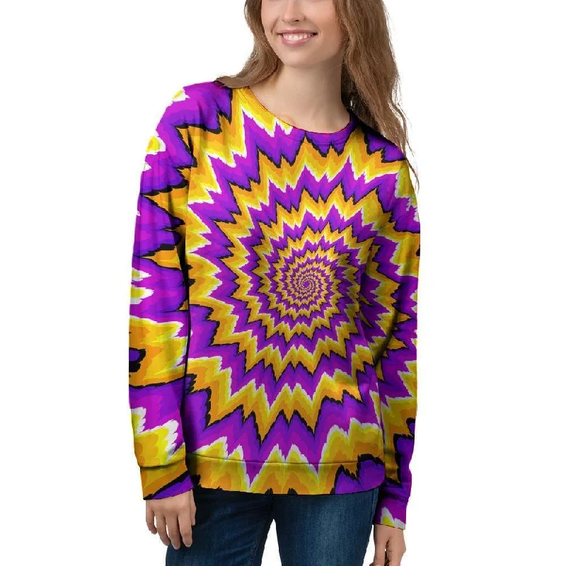 Purple Psychedelic Optical illusion Women's Sweatshirt Hoodie with V-Neck Classic Versatile Purple Psychedelic Optical illusion Women's Sweatshirt Hoodie with V-Neck Classic Versatile