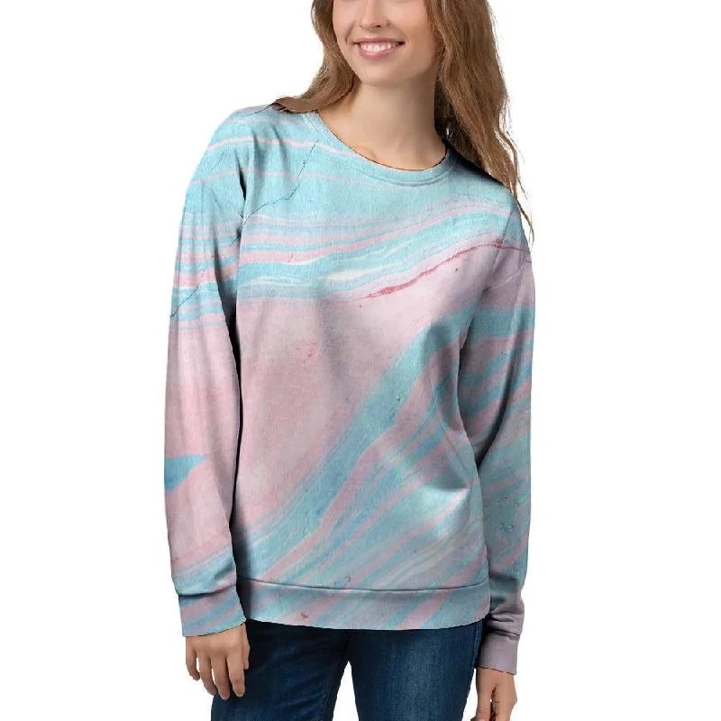 Rainbow Marble Women's Sweatshirt Hoodie with Monochrome Minimalist Simple