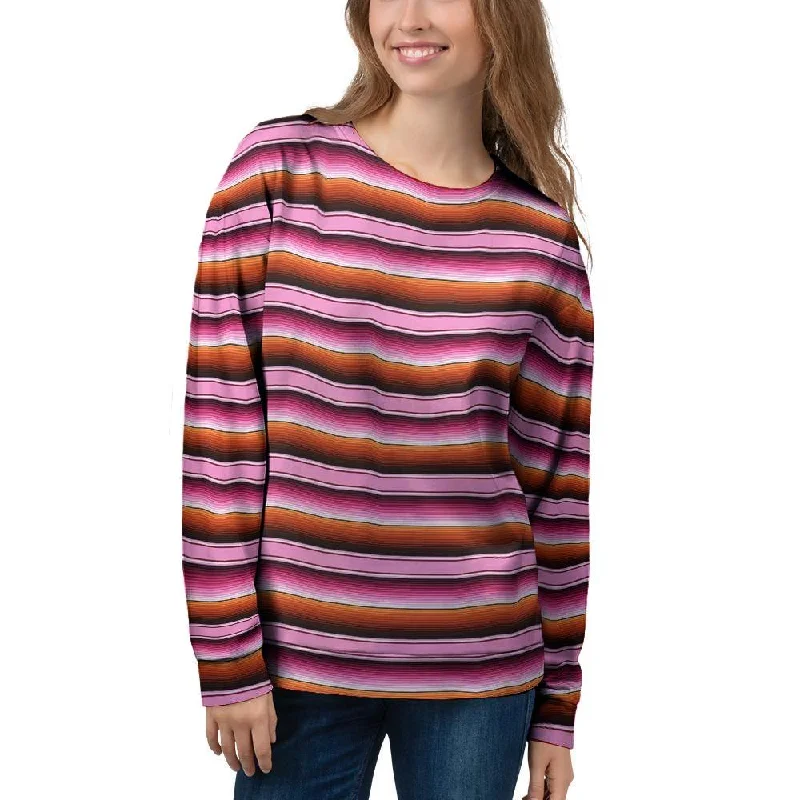 Red And Pink Mexican Baja Women's Sweatshirt Hoodie with Print Artistic Unique