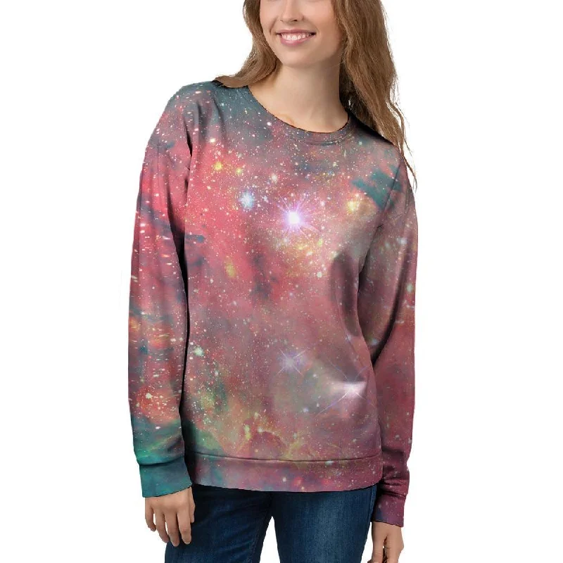 Red Cloud Galaxy Space Women's Sweatshirt Hoodie with High-Low Hem Asymmetrical Trendy Red Cloud Galaxy Space Women's Sweatshirt Hoodie with High-Low Hem Asymmetrical Trendy