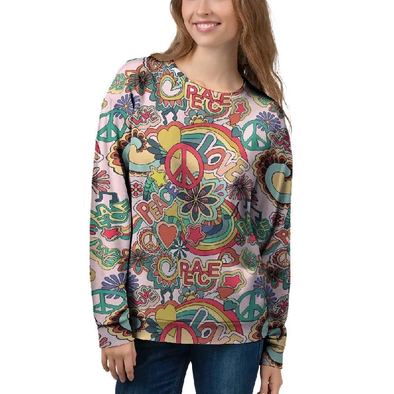 Retro Hippie Women's Sweatshirt Hoodie Dress Longline Feminine