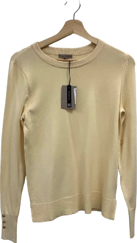 River Island x Samantha Faiers Yellow Jumper UK 6 Mesh Sweater Canvas Denim
