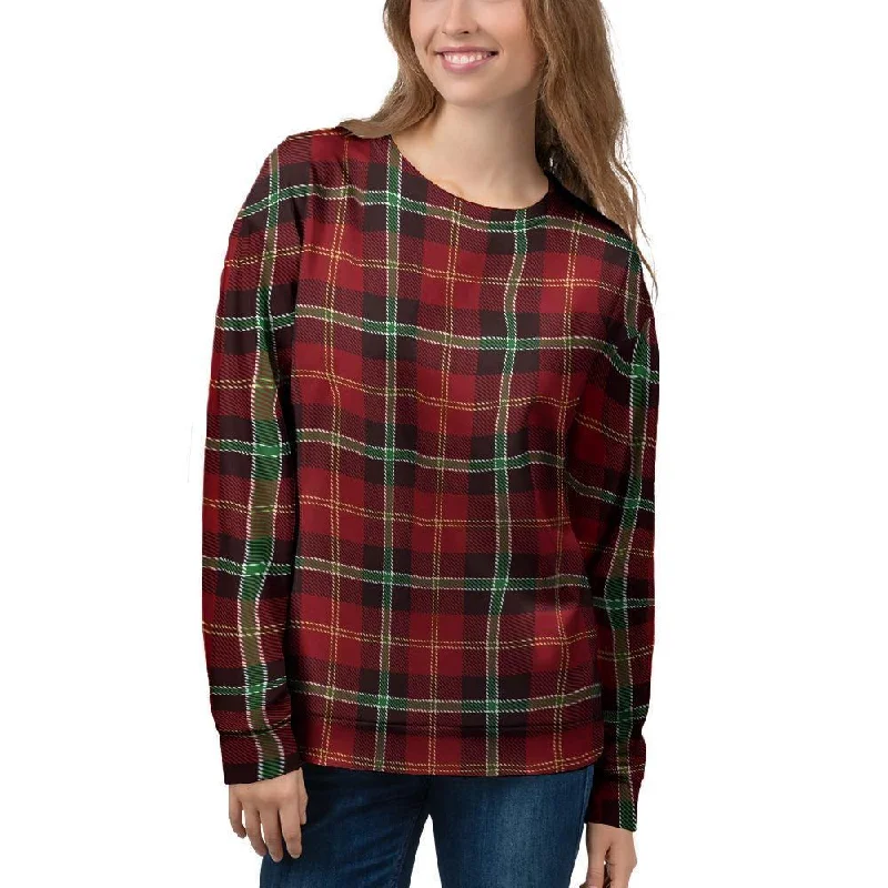 Royal Stewart Red Plaid Tartan Women's Sweatshirt Hoodie with Hem Patch Decorative Personalized Royal Stewart Red Plaid Tartan Women's Sweatshirt Hoodie with Hem Patch Decorative Personalized
