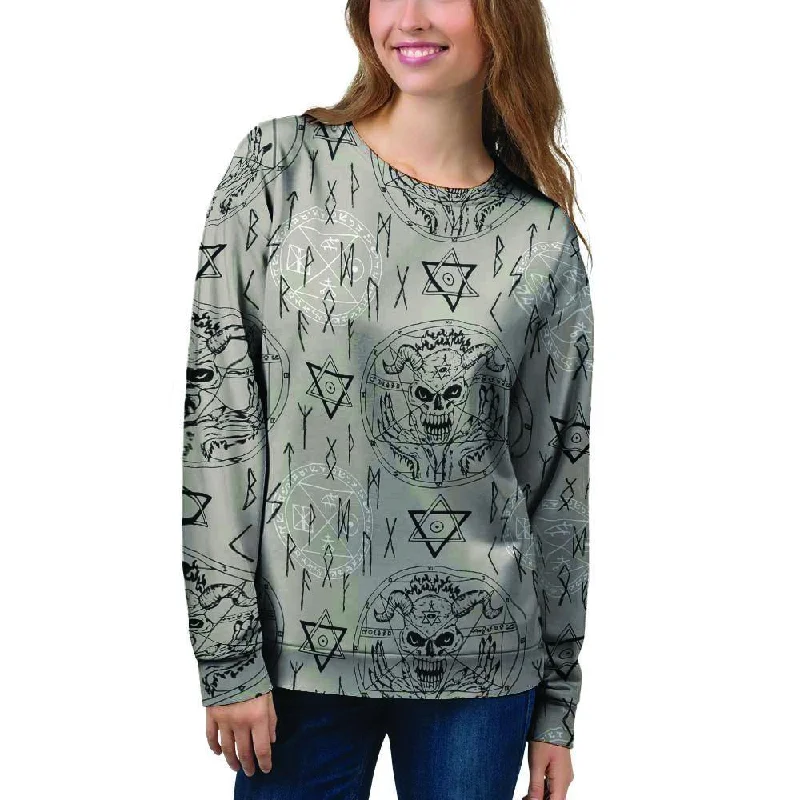 Satanic Devil Gothic Witch Women's Sweatshirt Hoodie with Hem Drawcord Adjustable Customizable Satanic Devil Gothic Witch Women's Sweatshirt Hoodie with Hem Drawcord Adjustable Customizable