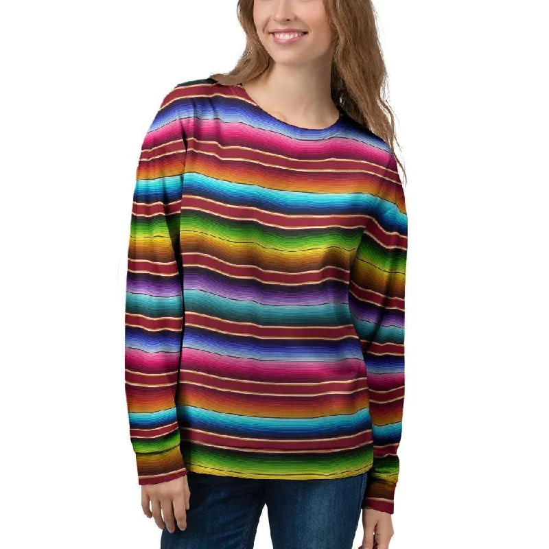 Serape Baja Print Women's Sweatshirt Hoodie with Drawstring Waist Adjustable Fitted