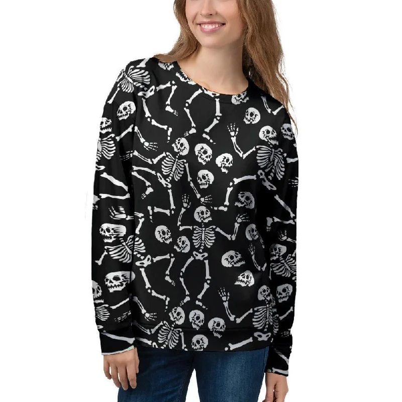 Skeleton Dancing Halloween Women's Sweatshirt Hoodie with Crew Neck Simple Timeless