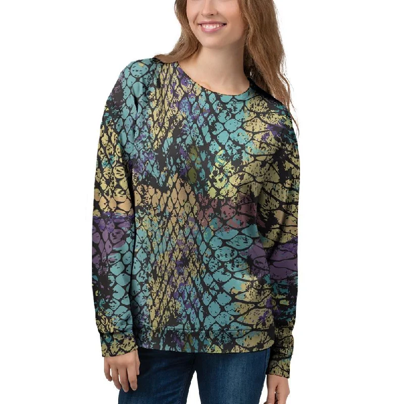 Snakeskin Reptile Women's Sweatshirt Hoodie with Slim Fit Tailored Modern