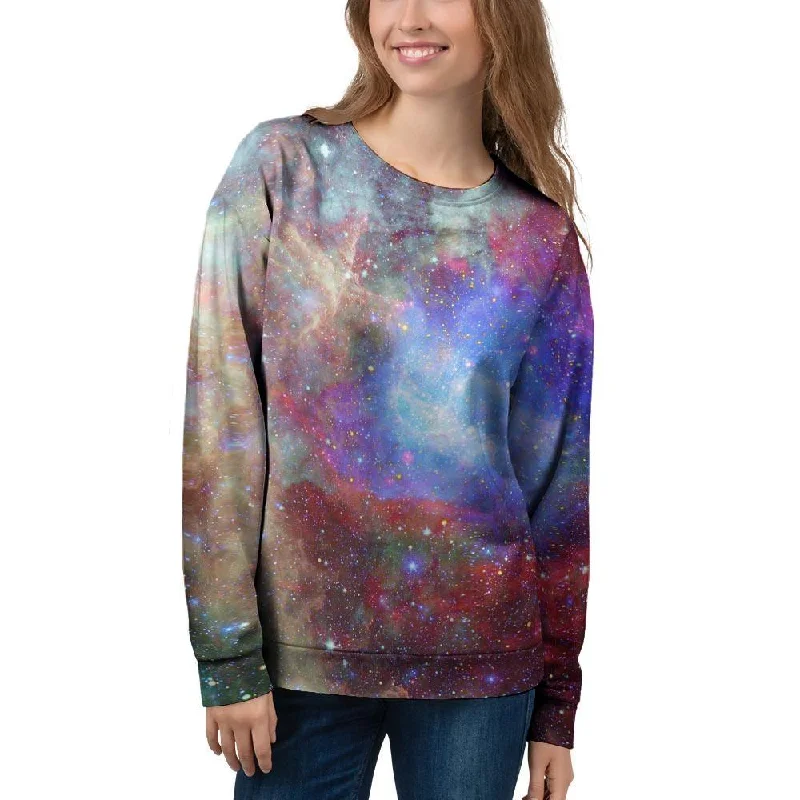 Star Nebula Galaxy Space Women's Sweatshirt Hoodie with Zipper Versatile Modern