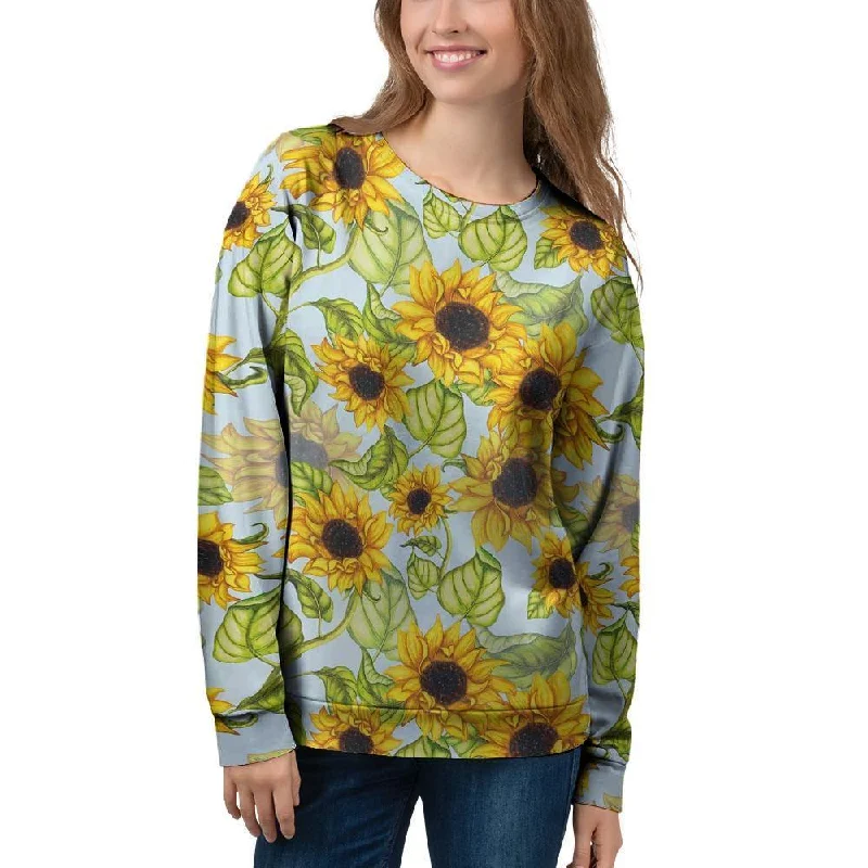 Sunflower Blue Women's Sweatshirt Hoodie with Hem Ribbing Snug Secure