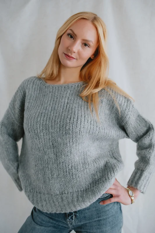 The Kendal Knitted Jumper - Grey Stylish Fashionable Trendy