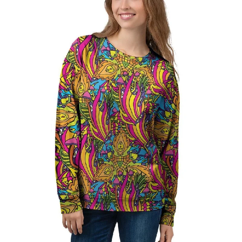 Trippy Hippie Flame Psychedelic Women's Sweatshirt Hoodie with Cropped Fit Short Trendy Trippy Hippie Flame Psychedelic Women's Sweatshirt Hoodie with Cropped Fit Short Trendy