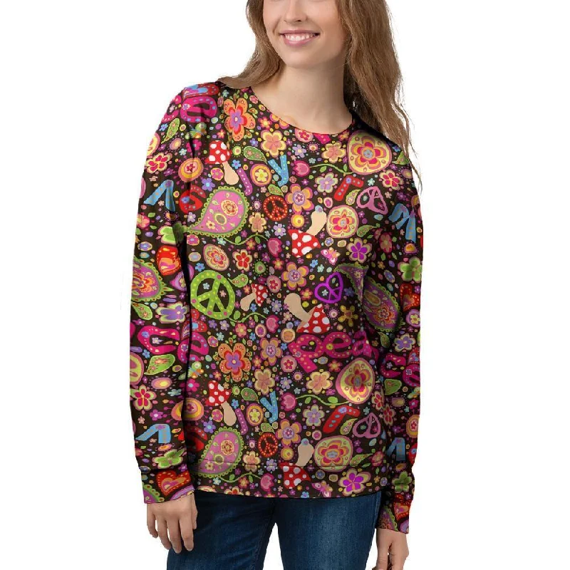 Trippy Hippie Women's Sweatshirt Hoodie with Oversized Fit Loose Comfortable