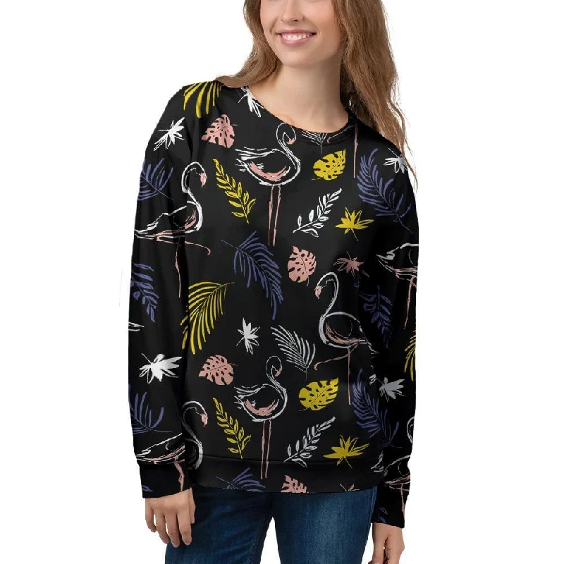 Tropical Flamingo Print Women's Sweatshirt Hoodie with Pattern Geometric Abstract