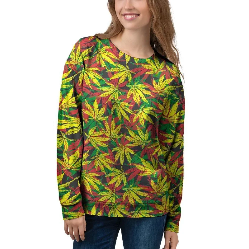 Tropical Reggae Leaf Women's Sweatshirt Hoodie with Drawstring Waist Adjustable Fitted Tropical Reggae Leaf Women's Sweatshirt Hoodie with Drawstring Waist Adjustable Fitted