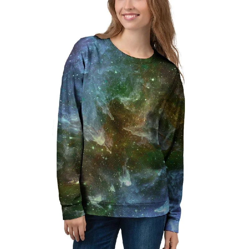 Universe Galaxy Space Women's Sweatshirt Hoodie with Turtle Neck Cozy Winter