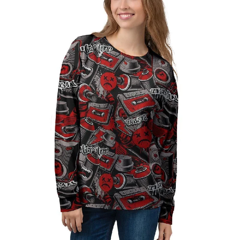 Urban Graffiti HipHop Print Women's Sweatshirt Hoodie with Crew Neck Simple Timeless Urban Graffiti HipHop Print Women's Sweatshirt Hoodie with Crew Neck Simple Timeless