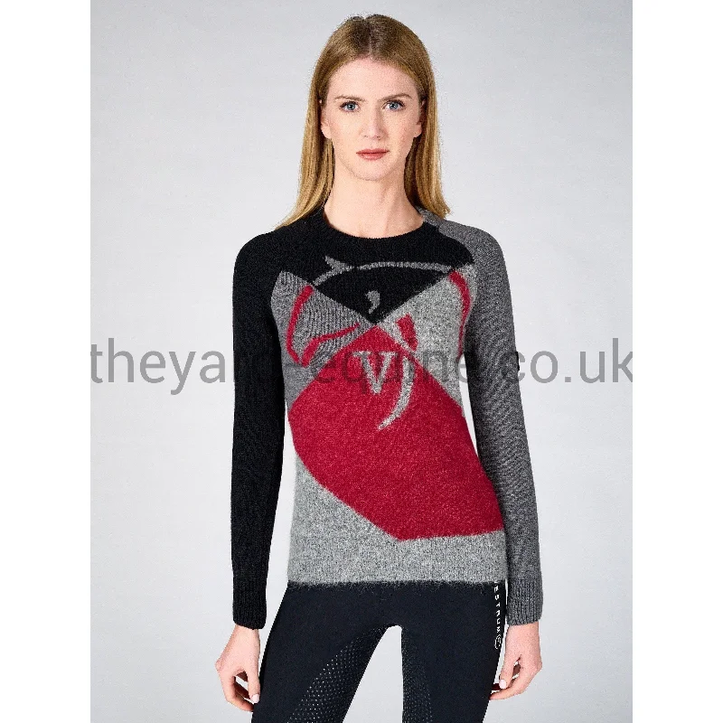 Vestrum Jumper - KNITWEAR INZELL RED AND GREY Collared Crew Neck Turtle Neck