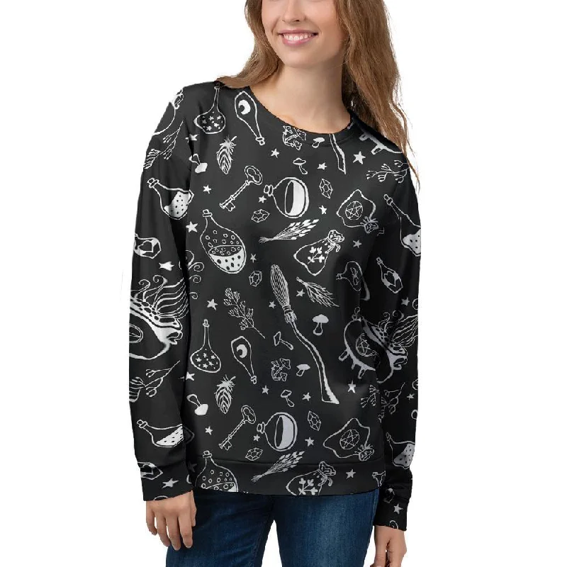 Witch Gothic Women's Sweatshirt Hoodie with Lining Warm Insulated