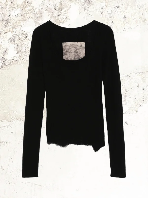 Ziggy Chen crew neck cashmere long sleeve jumper Transparent Opaque Sheer