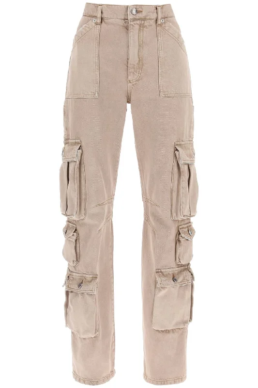 Cargo Jeans In Lived-in Denim  - Beige Stylish High-Waist Jeans