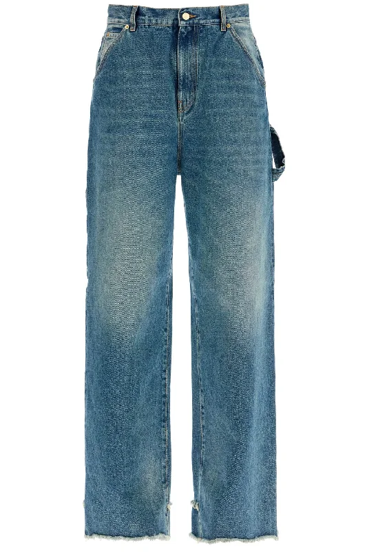 Loose Fit Lisa Carpenter Jeans  - Blue Stylish Acid-Wash Jeans