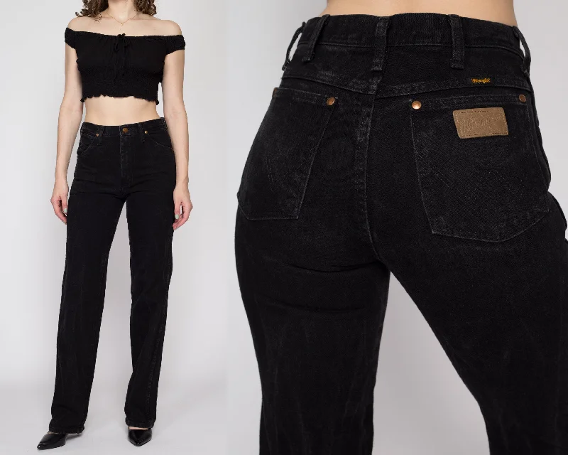 29" Waist 90s Wrangler Black Mid Rise Jeans Trendy Cut-Off Denim Shorts