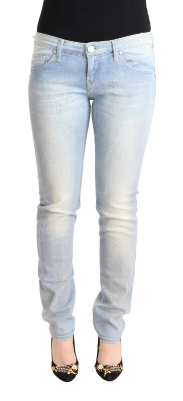 Acht  Washed Cotton Low Waist Skinny  Women's Jeans Fashionable Slim Fit Jeans