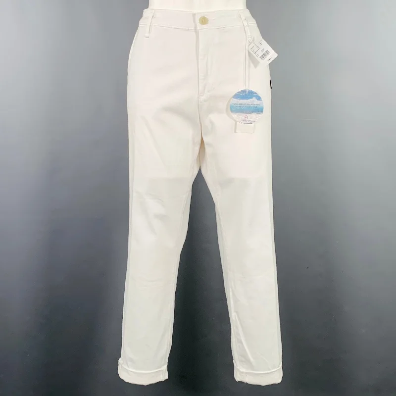 ADRIANO GOLDSCHMIED Size 32 Caden White Cotton Blend Jeans Trendy Skinny Fit Jeans