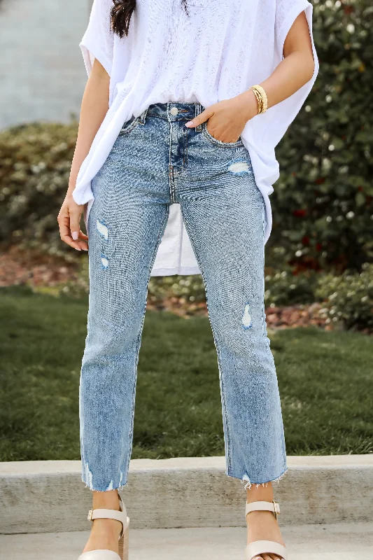 Aubrey Light Wash Distressed High-Rise Kick Flare Jeans Fashionable Distressed Jeans Aubrey Light Wash Distressed High-Rise Kick Flare Jeans Fashionable Distressed Jeans