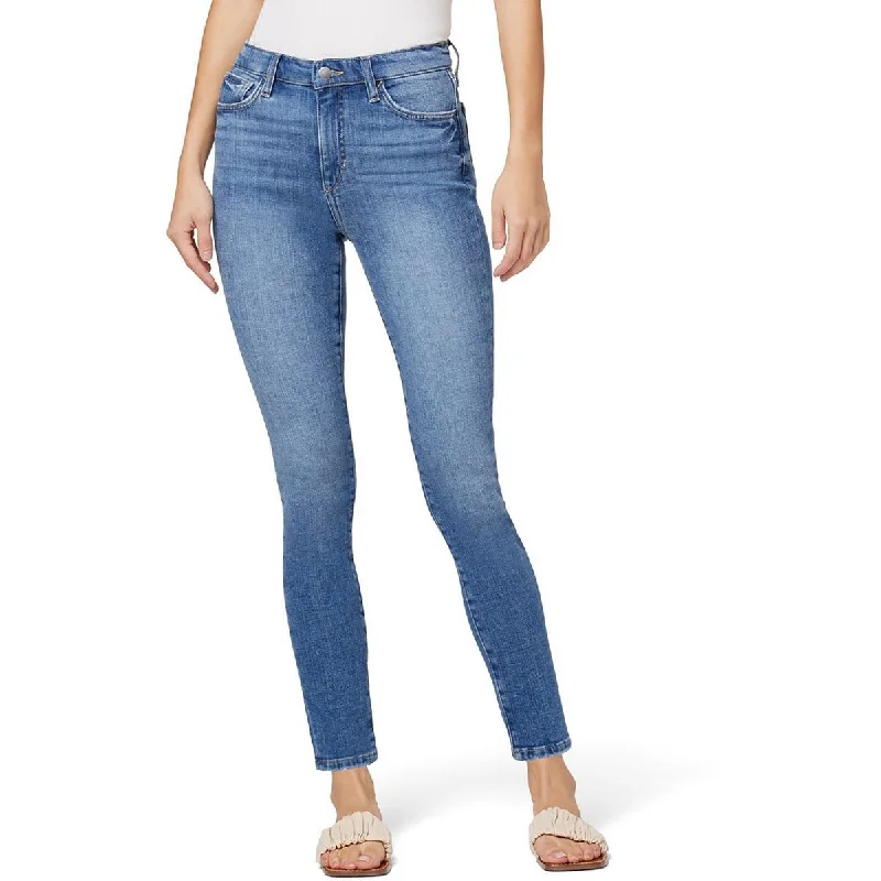 Womens Curvy Ankle Skinny Jeans Fashionable Distressed Jeans