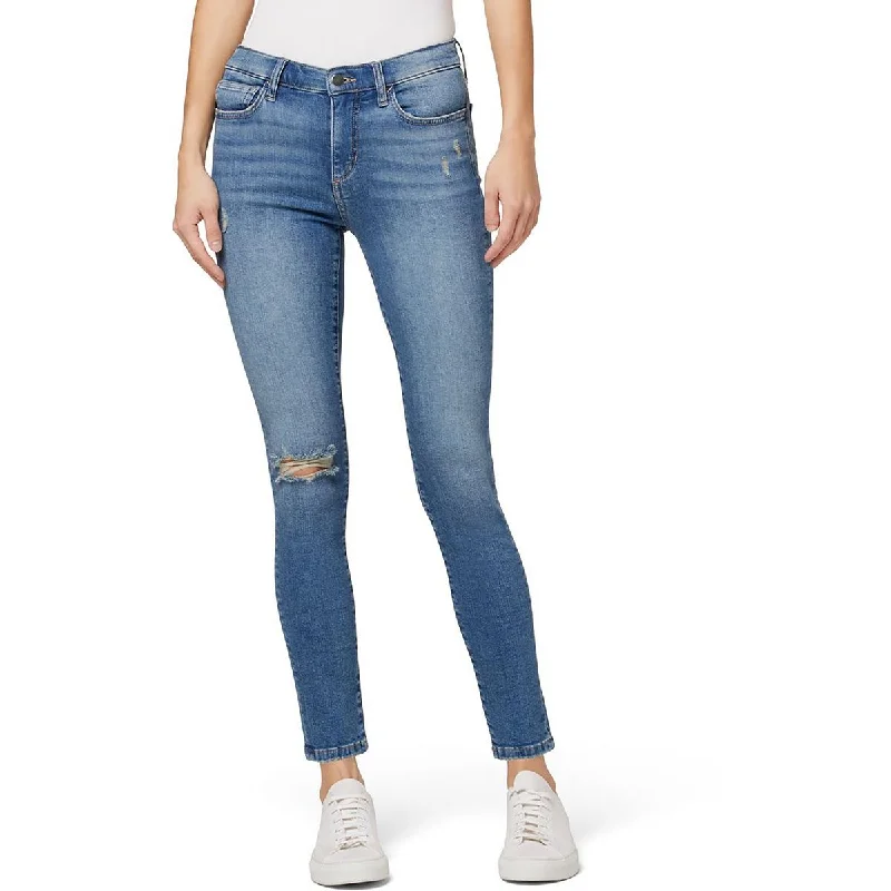 Womens Ankle Destroyed Skinny Jeans Fashionable White Denim Jeans