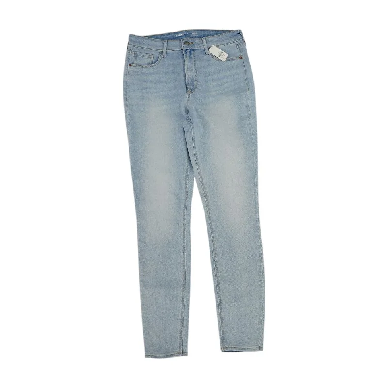 Blue Solid High Rise Skinny Leg Jeans Trendy Patchwork Denim Jeans