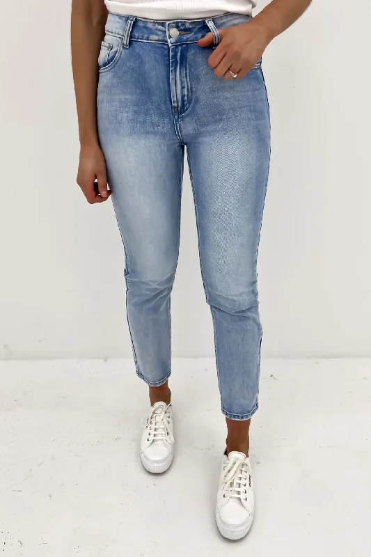 Callie Mom Jean Blue Stylish Cargo Style Jeans