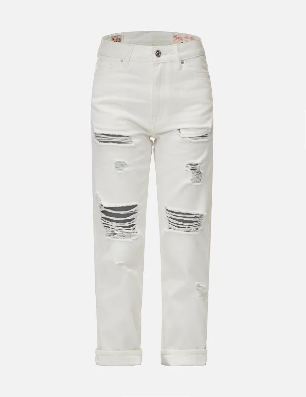 Camouflage Kamon Embroidered Relax Fit Jeans Casual High-Waisted Bootcut Jeans