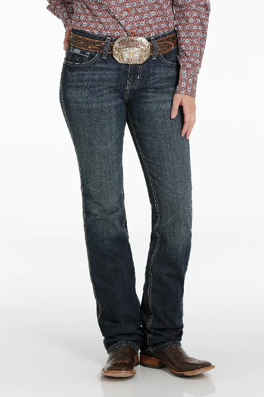 Cinch Ladies Shannon Slim Fit Jean - Dark Stonewash - MJ82853001 Trendy Skinny High-Waist Jeans
