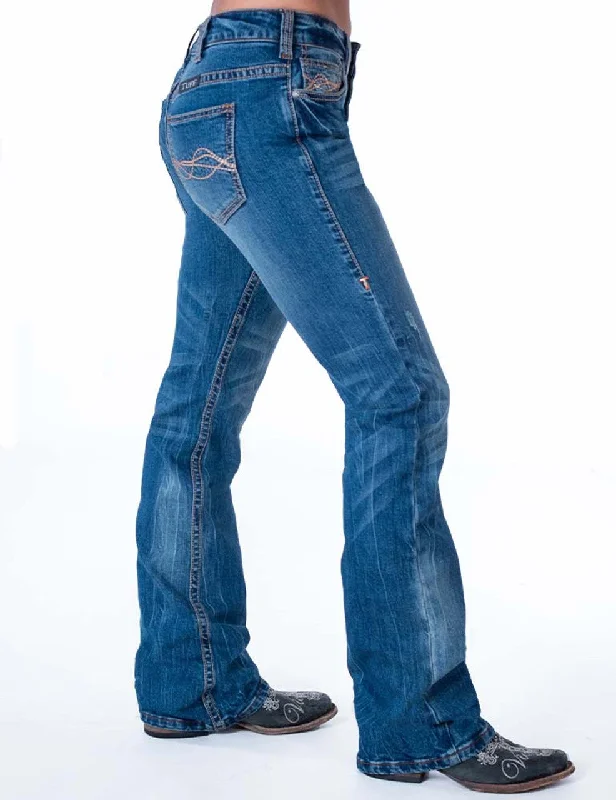 Cowgirl Tuff Ladies Jeans - Mid Rise - Twisted Hippie Stylish High-Waist Skinny Denim