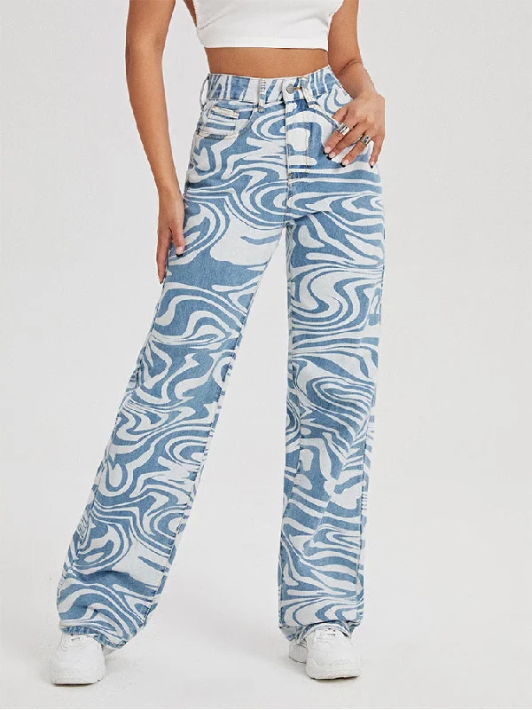 DressBetty - Street Loose Straight Jeans Stylish Tapered Fit Jeans