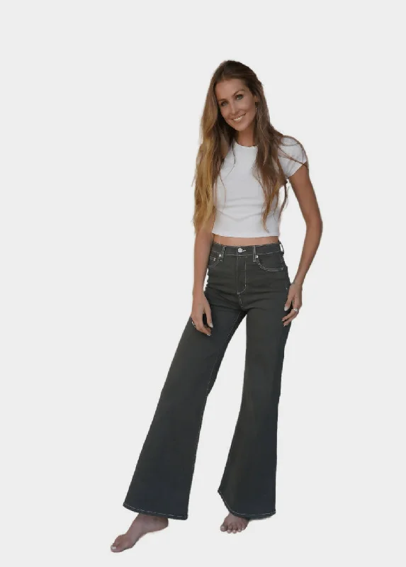 Cynthia Jean Olive Trendy Acid Wash Skinny Jeans