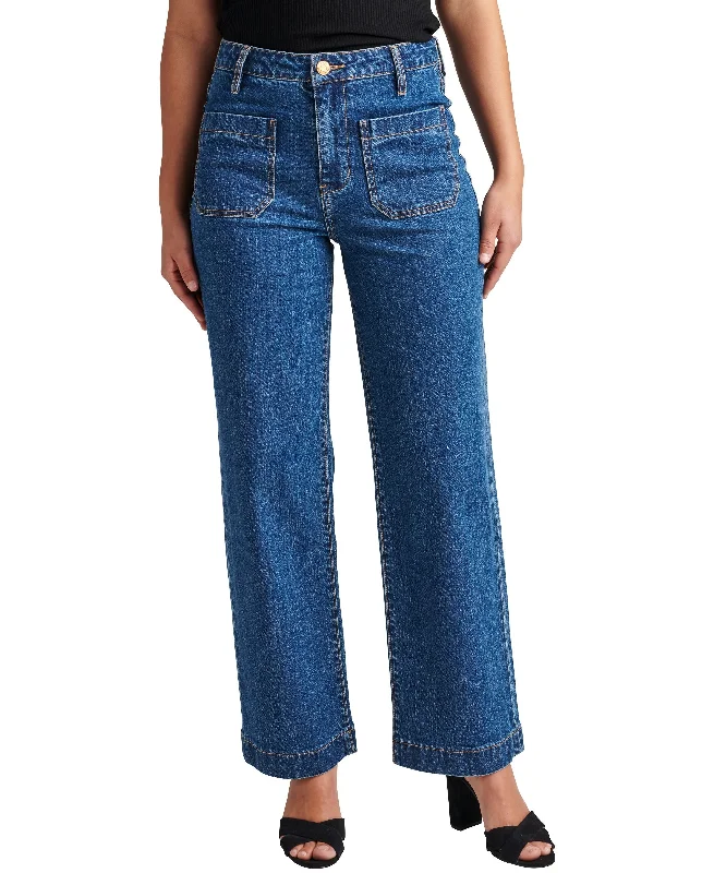 Jeans Women's Sophia High Rise Ankle Wide Leg Jeans Cozy Relaxed Fit Denim Jeans